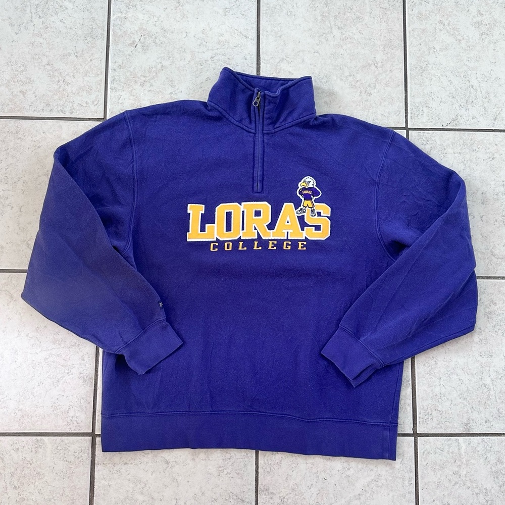 Jansport Loras College LARGE Quarter Zip Pullover Sweater